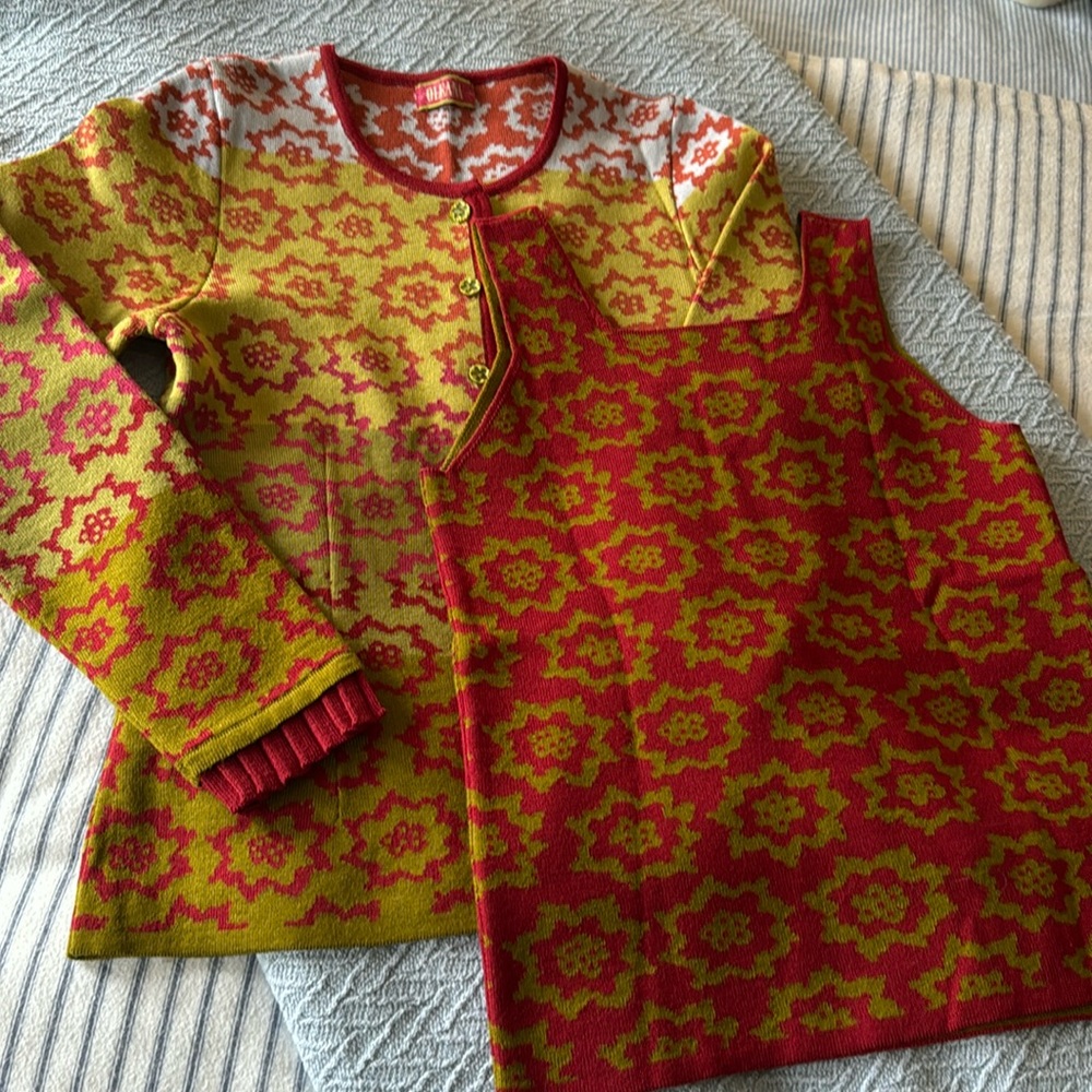 Oleana Cardigan Sweater Set XS